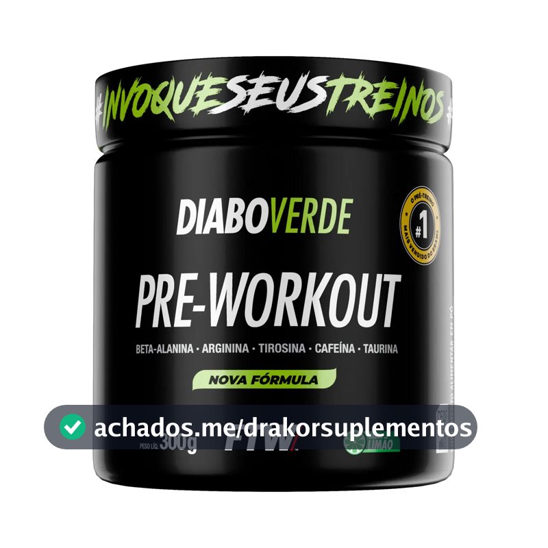 Suplemento FTW Diabo Verde Pre-Workout en pó sabor limão x 300g