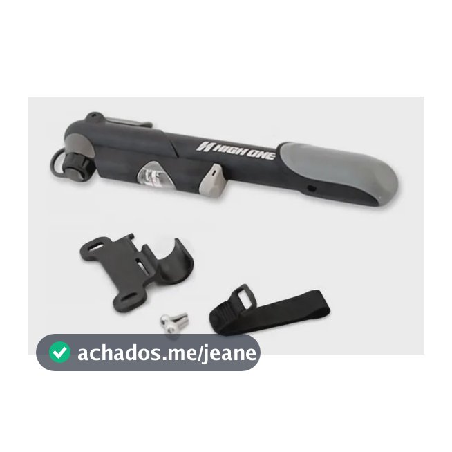 Bomba De Mão Encher Pneu Bike Mtb Speed High One Manômetro Cor Preto