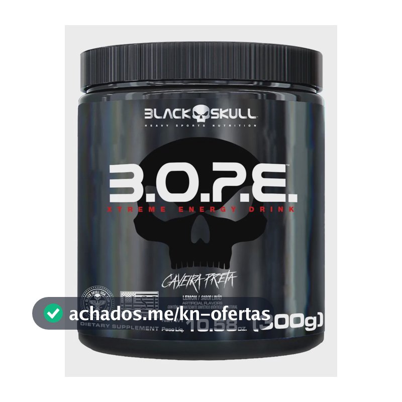 Black Skull Pré Treino B.O.P.E. Sabor Limão em pó x 300g