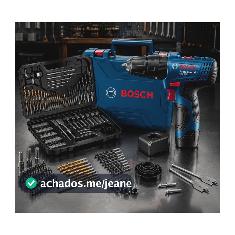 Kit Profissional Bosch Parafusadeira 12v Gsb 120li + 103 Pçs Azul 127/220v 60hz