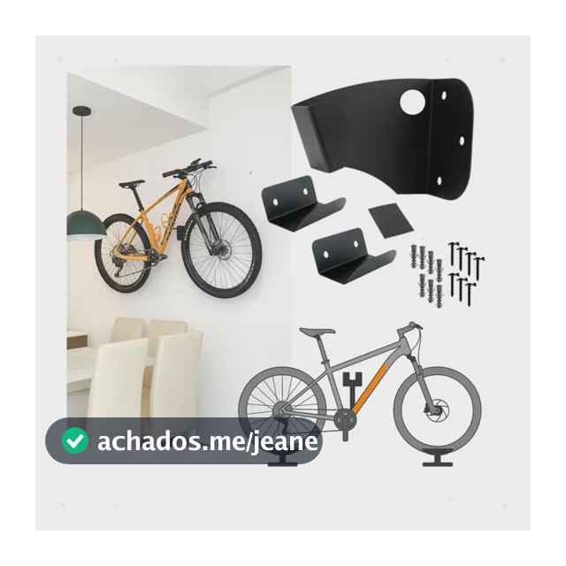 Suporte Bike Parede Horizontal Mtb Speed Reforçado Furação Para Cadeado Preto