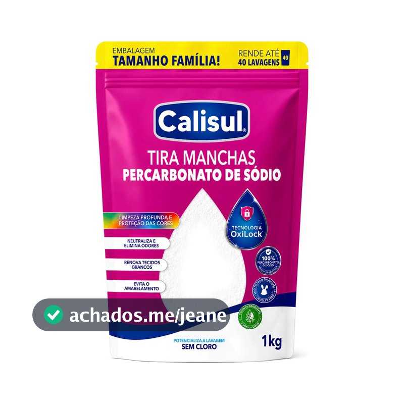Percarbonato De Sódio 100% Puro Tira Manchas Alvejante - 1kg Calisul