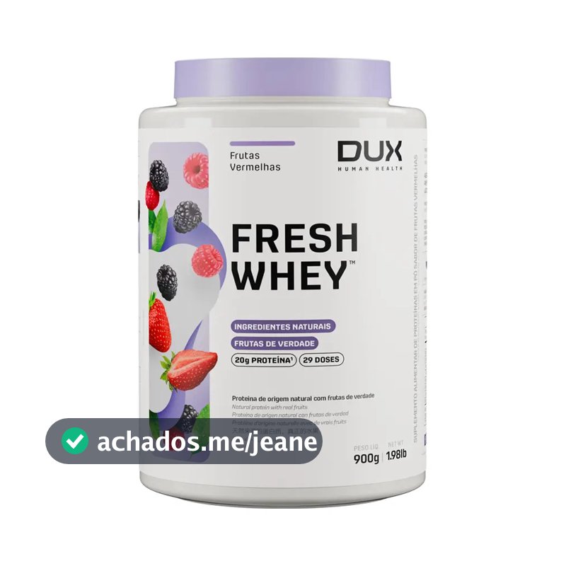 Fresh Whey Sabor Frutas Vermelhas Pote com 900g Dux Nutrition