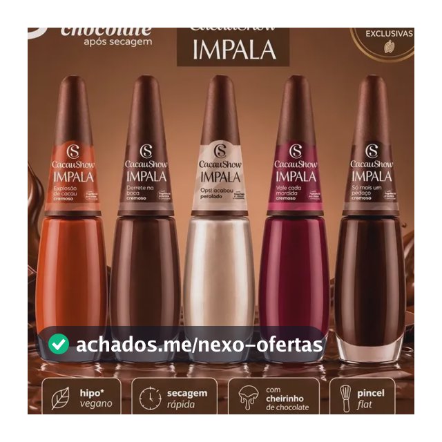 Impala Cacau Show Nova Coleção Kit Com 5 Esmaltes Chocolate Nude Marrom