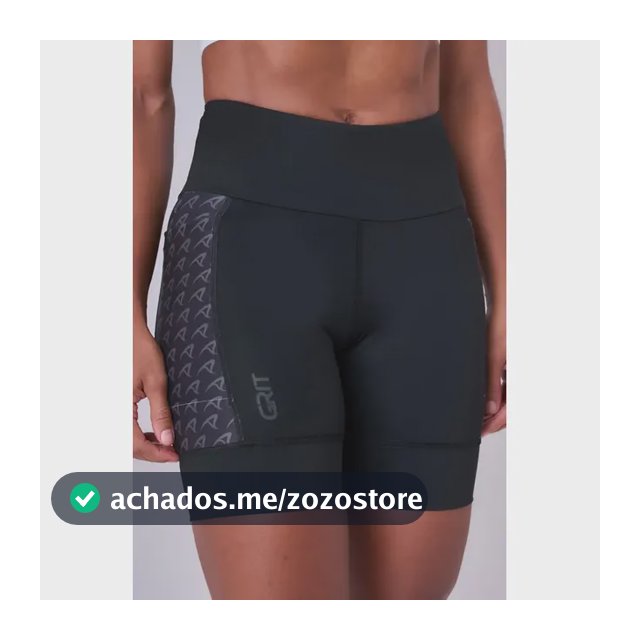 Bermuda Corrida Authen Grit Bossa Bolsos 18cm Preta Logos