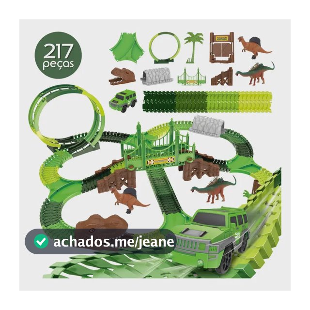 Pista Carrinho Dinossauro Looping Radical Luz Som 217 Peças