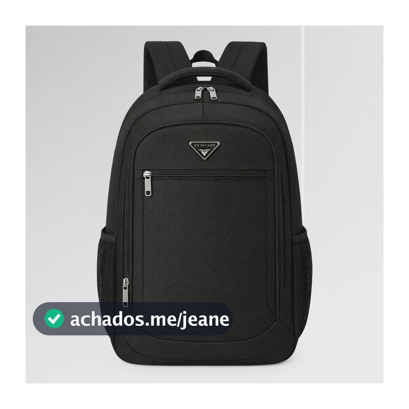 Mochila Bolsa Básica Notebook 16 Escolar Lou Bags Faculdade Impermeável Grande Masculino Feminino Preto