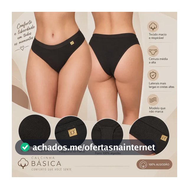 10 Calcinha De Algodão Lisa Cintura Alta Cós Em Elástico Kit