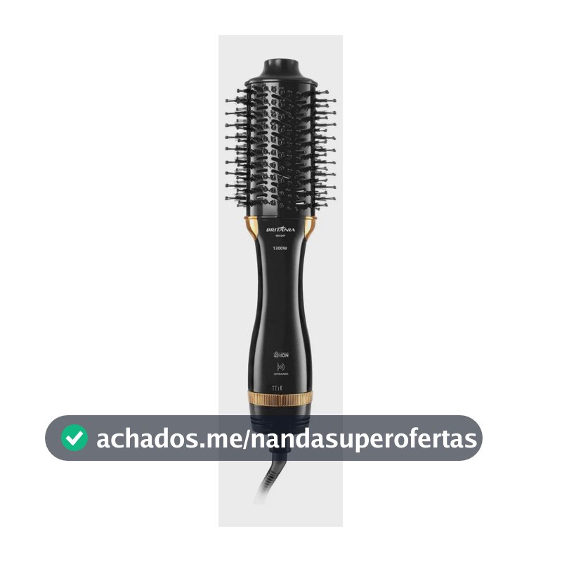 Escova Secadora Britânia Nanocerâmica 1300W Infrared BES24P Bivolt