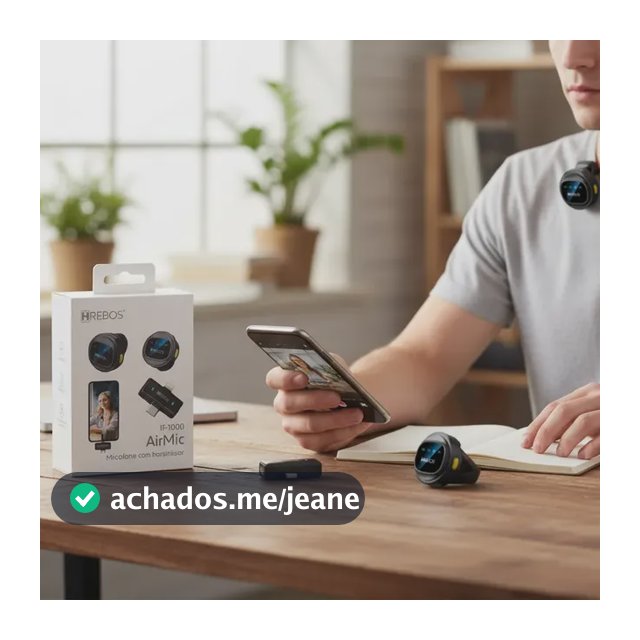 Microfone Sem Fio Duplo Influencer Vídeo Hrebos Live
