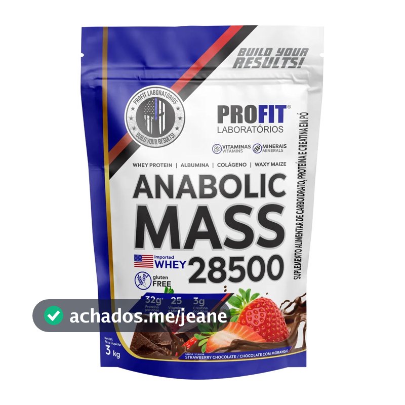 Anabolic Mass 28500 3kg Suplemento Profit Labs Sabor Sensação