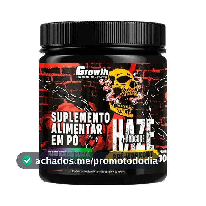 Haze Hardcore - Pré-treino 300g - Growth Supplements Sabor Açaí Com Guaraná