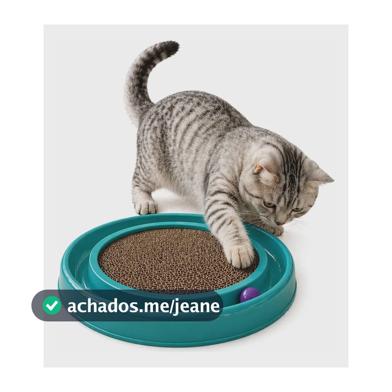 Arranhador Interativo Antiestresse Para Gatos Com Bolinha Cor Tiffany