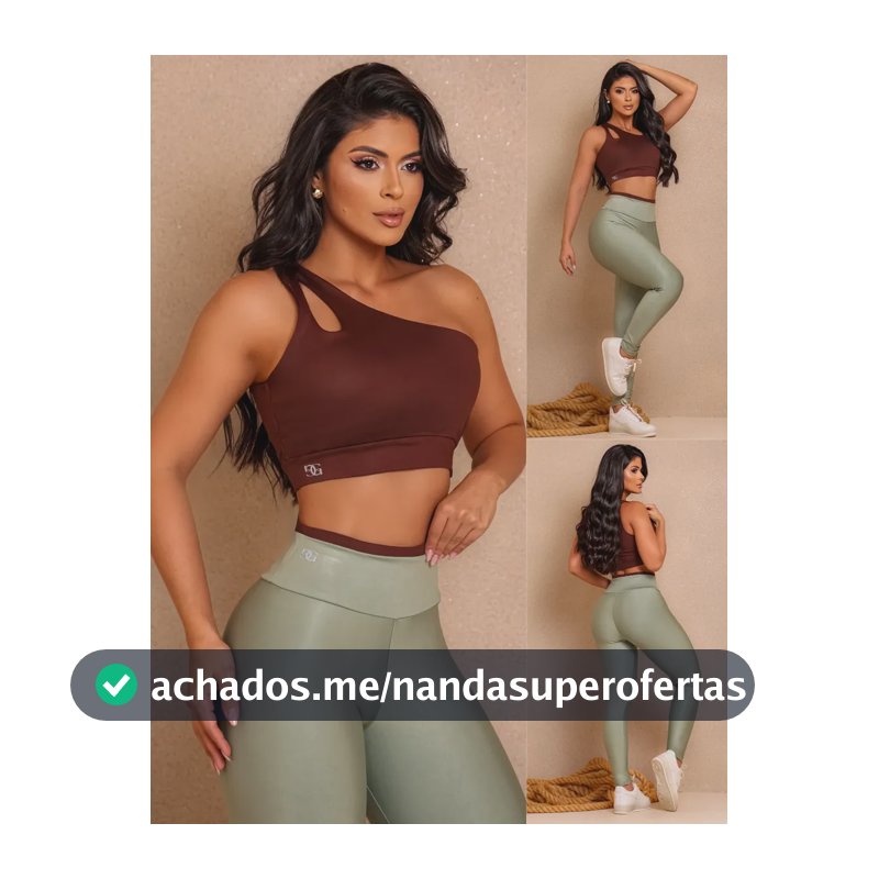 Conjunto Fitness Top Nula Manga E Calça Academia Bicolor  Verde G (42)