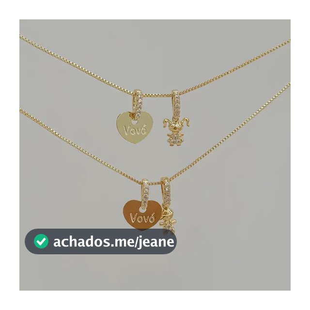 Colar Coração Vovó  Pingente Neto/neta Hipoalergenico