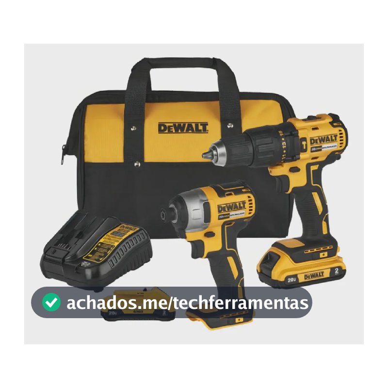 Combo Parafusadeira Furadeira de Impacto 13mm + Parafusadeira de Impacto 6,3mm DEWALT DCK276D2