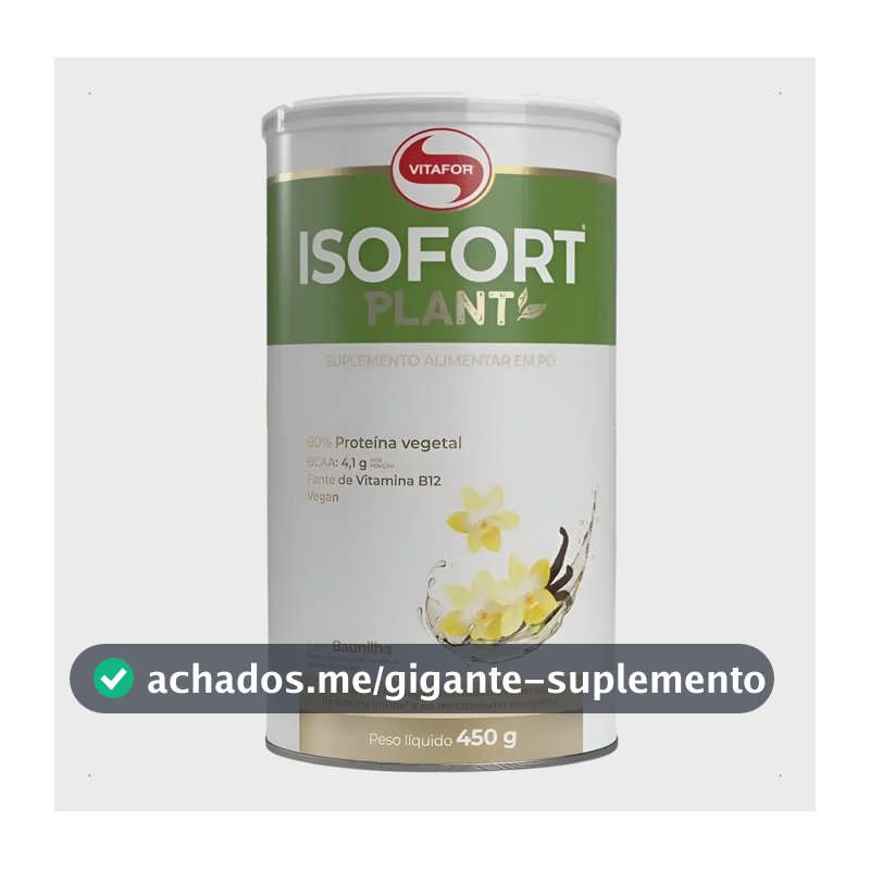 Suplemento Isofort Plant Vegano Baunilha 450g Vitafor Baunilha