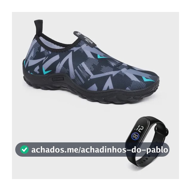 Kit Sapatilha Náutica Unissex + Relógio Digital Esportivo