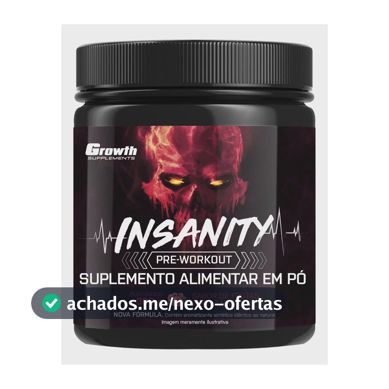 Pré-treino Insanity 300g Growth Supplements - Frutas Vermelhas
