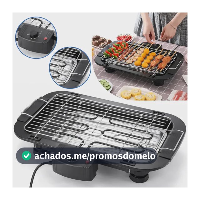 Churrasqueira Elétrica Grande Steak Grill Para Apartamento 220v Sem Fumaça Preto - Aero Home
