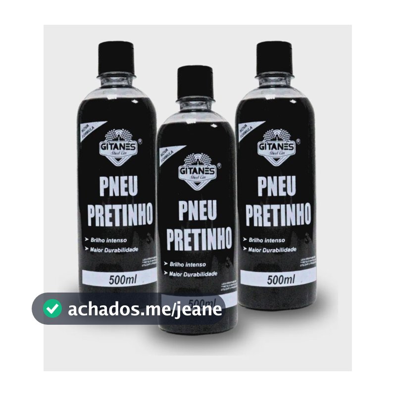 Kit Pretinho Limpa Pneu Automotivo Gitanes 500ml 3 Unidades Preto