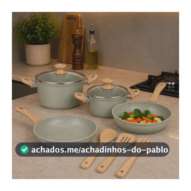 Jogo Panelas Cerâmicas 4 Peças 3 Utensílios Fratelli