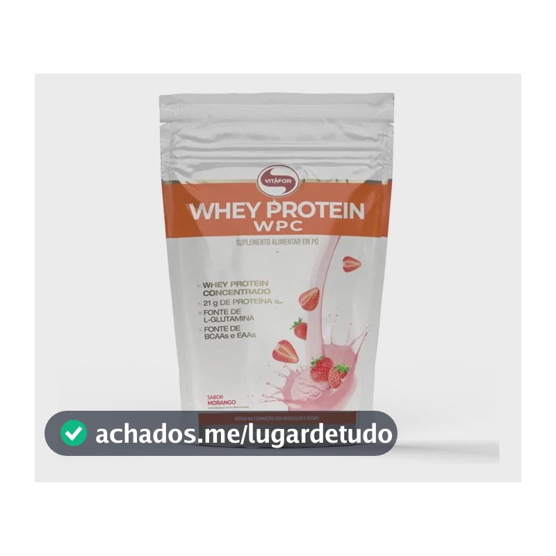 Whey Protein WPC Morango 900g Vitafor