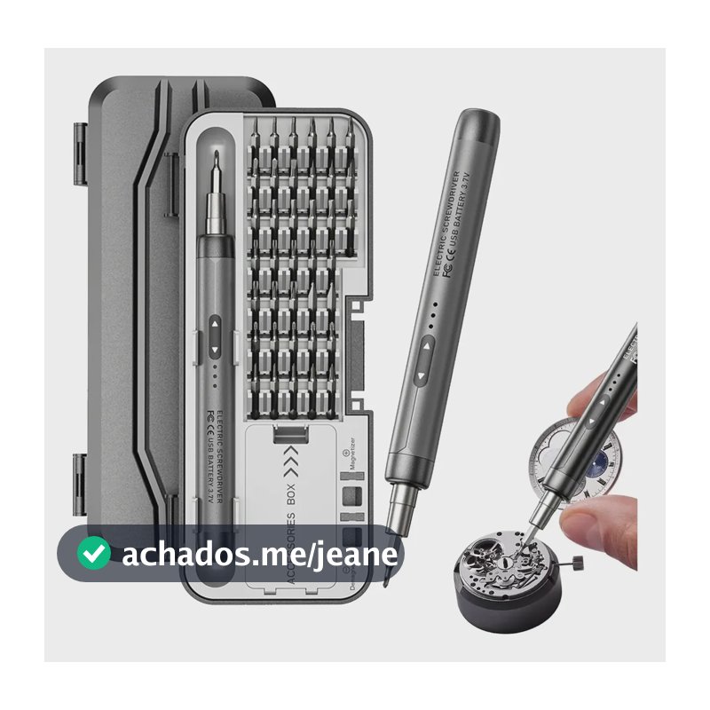 Kit Parafusadeira Elétrica Fenda Recarregável Precisão 46em1