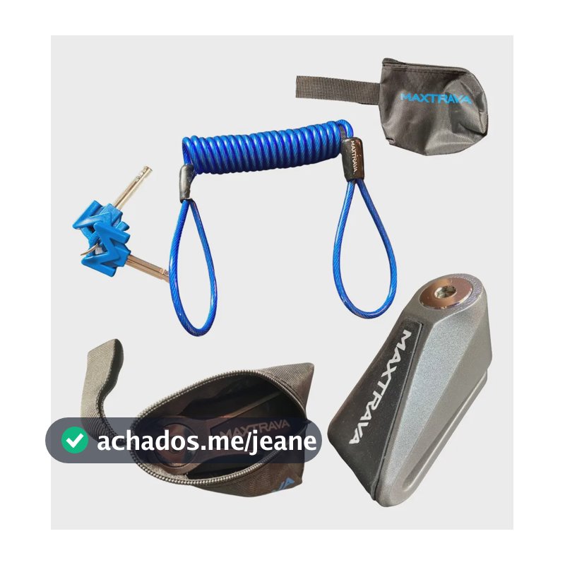 Cadeado Trava Corrente Disco Aço 9,8mm Maxdisc Maxtrava
