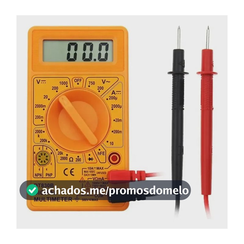 Multimetro Digital Portátil Profissional Com Bateria Inclusa Para Teste Medição Tensão Personalized View