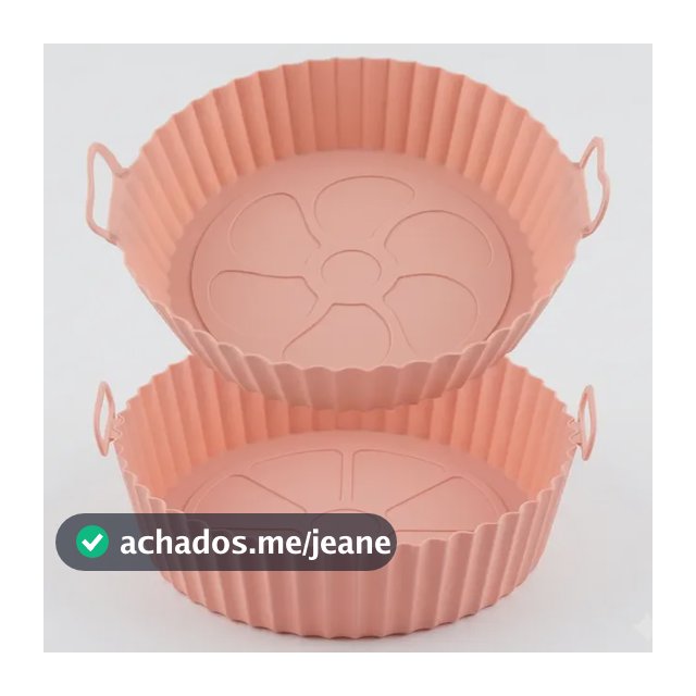 Kit 2 Formas Silicone Antiaderente Reutilizável Air Fryer