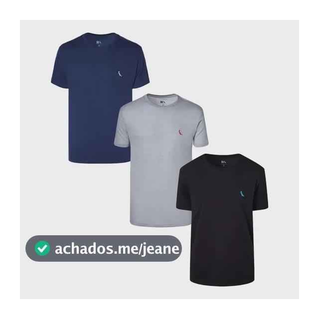 Kit 3 Camisetas Bordadas Céu Reserva
