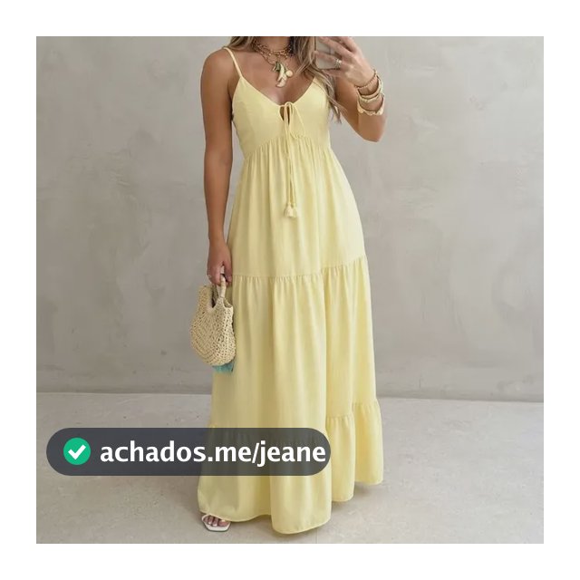 Vestido Feminino Longo, Modelo Fluído Decote Em V -blogueira