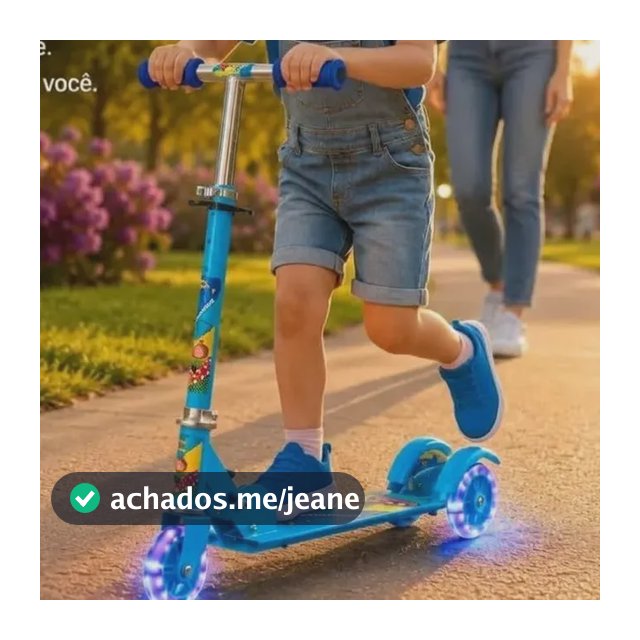 Patinete Infantil 3 Rodas Azul Led Dobrável Ajustável 50 Kg Azul