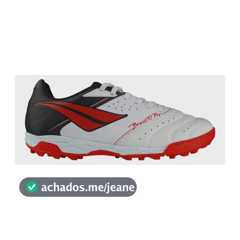 Chuteira Society Brasil 70 Pro Y-1 Penalty Branco-vermelho-preto 37 Br