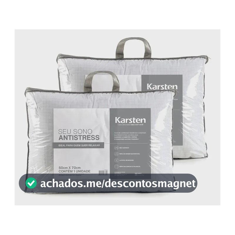 Kit 2 Travesseiros Antialérgico 50x70cm Hotelaria Karsten