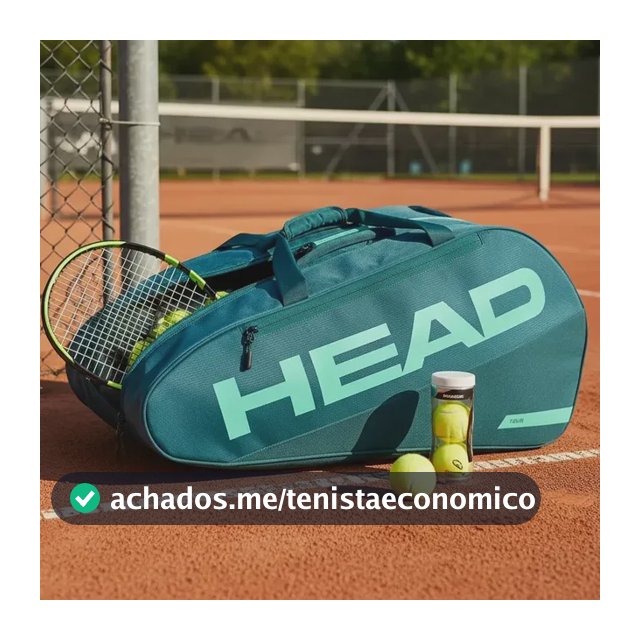 Raqueteira De Tenis Head Tour L 9r Verde - Térmica 65l Verde Azul-petróleo