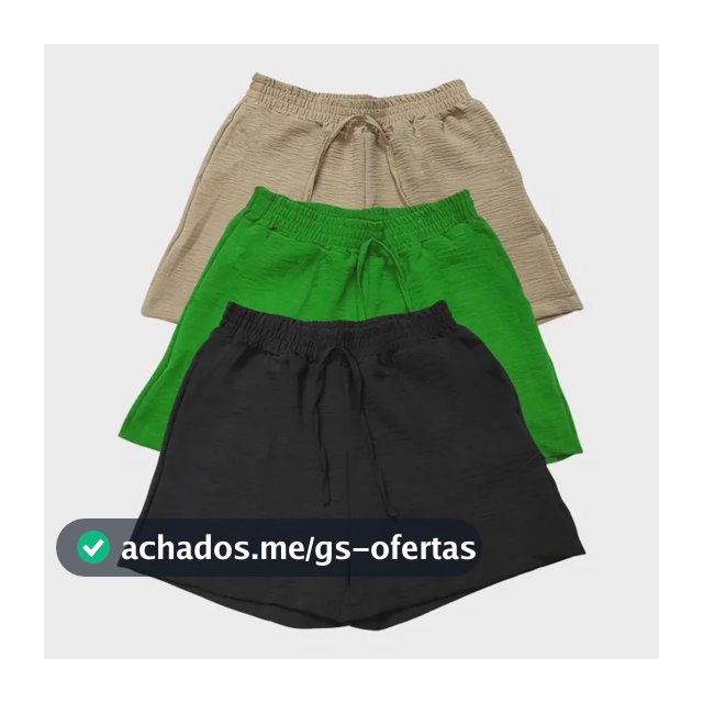Kit 3 Shorts Feminino Basico Cintura Alta Confortável
