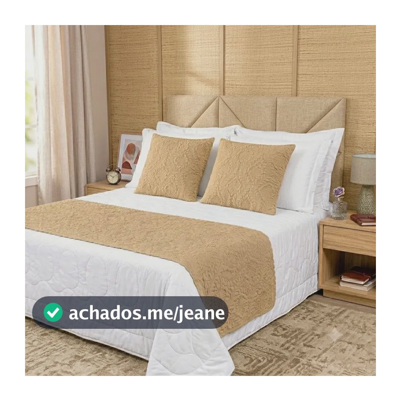 Peseira Queen + 2 Capas De Almofadas Matelada Camili Cáqui