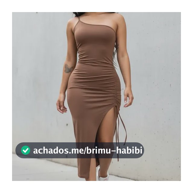 Vestido Midi Mula Manca Com Fenda Suplex Um Ombro Só