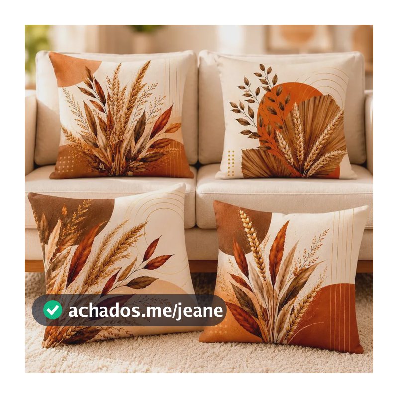 Kit 4 Capas De Almofada Estampa Naturalista Floral 40x40 Ramos