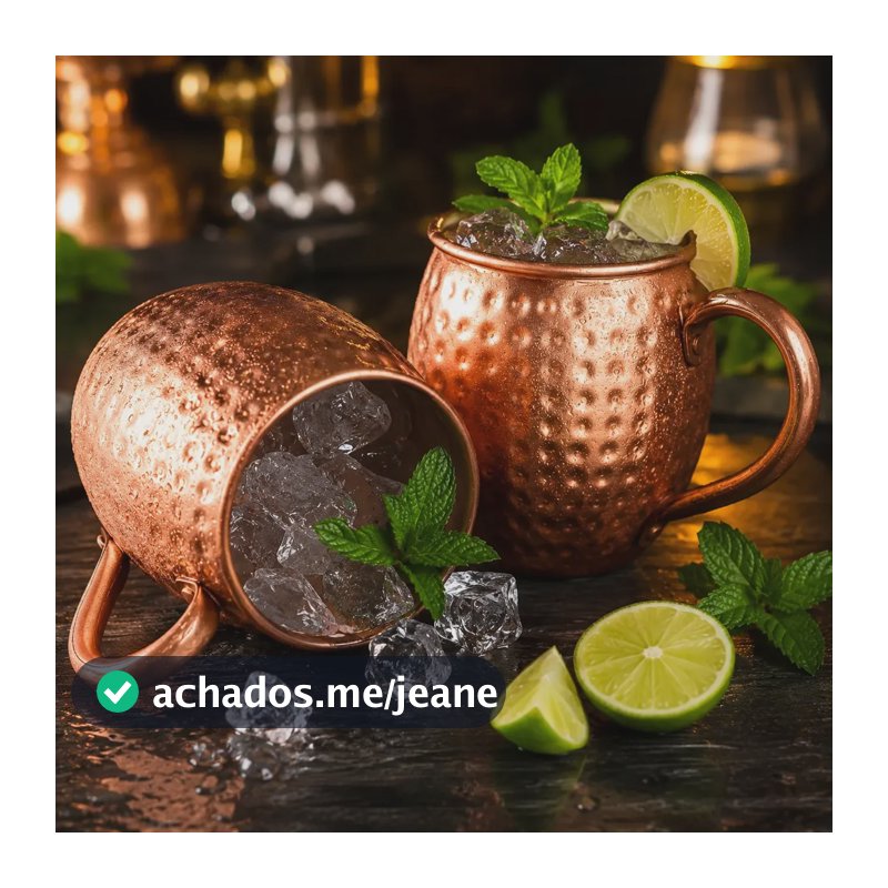 Kit 2 Canecas Moscow Mule Premium Cobre Rose Gold Aço Inox Cobre Rose Gold Moscow Mule