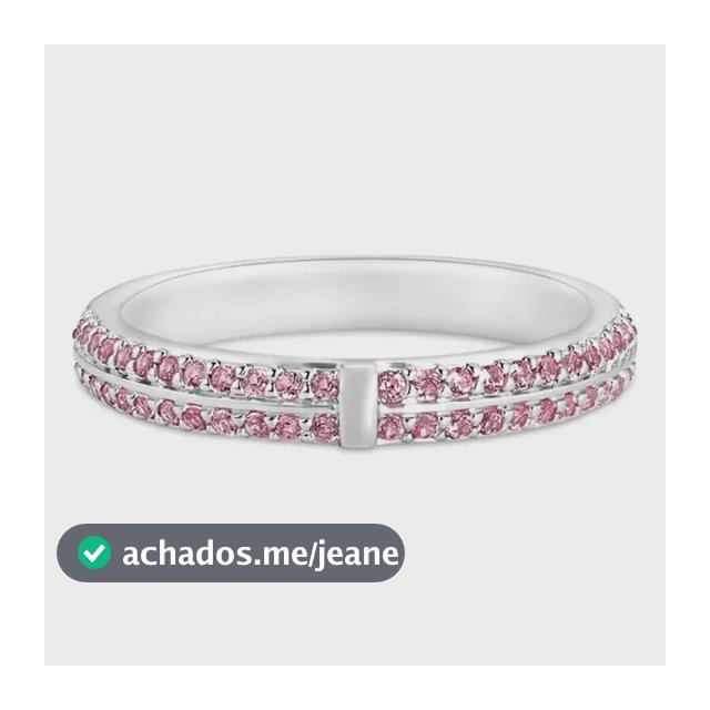 Anel Life Glam Em Prata 925 Com Pedras Rosas Rosa 22