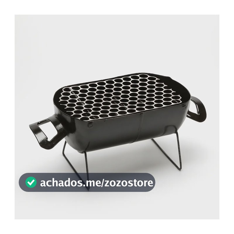 Churrasqueira Móvel A Carvão Portátil para Família, em Aço Inox com Grelha de 22 cm