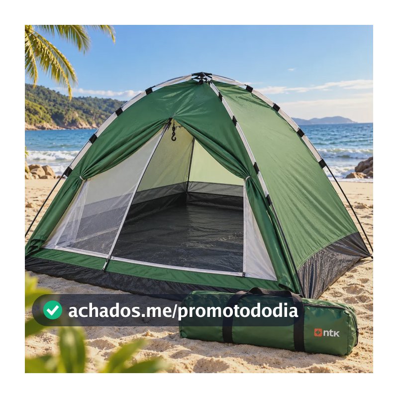 Barraca Grande De Camping Impermeável 3 Pessoas Acampamento Verde Nautika
