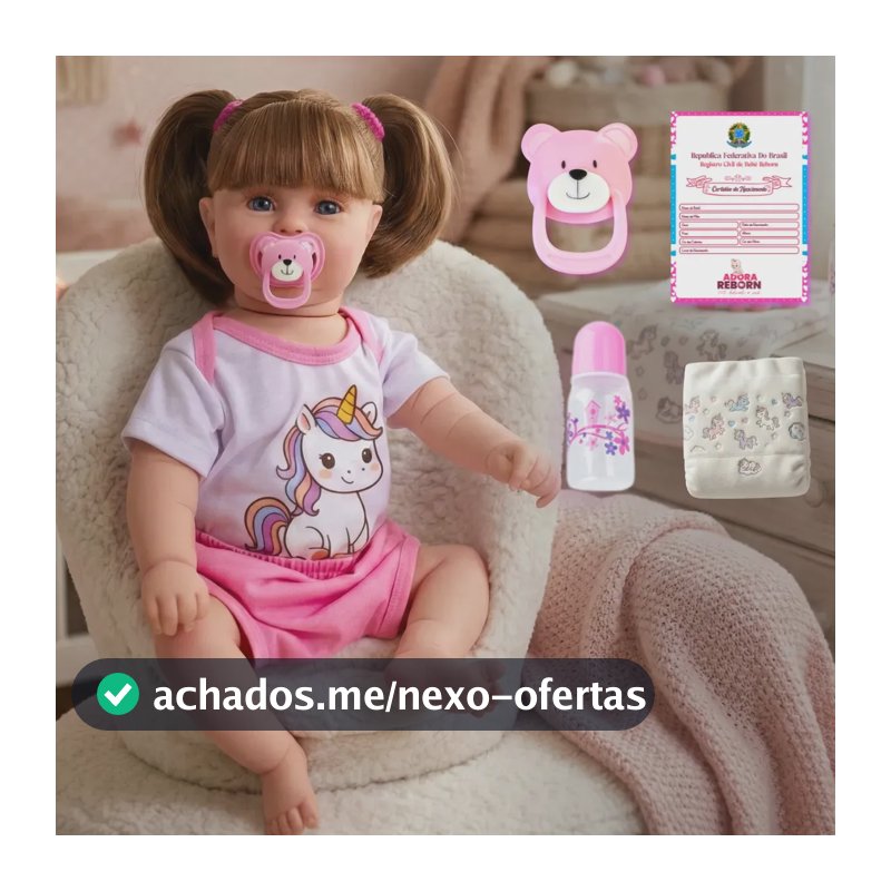 Bebê Boneca Reborn Menina Maddie Unicórnio Corpinho Silicone