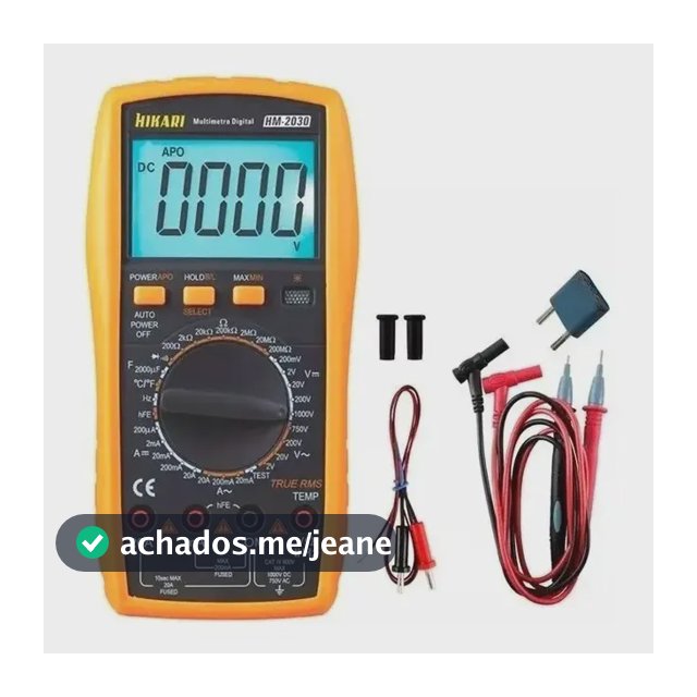 Multímetro Digital Hikari Hm-2030 True Rms Visor Iluminação