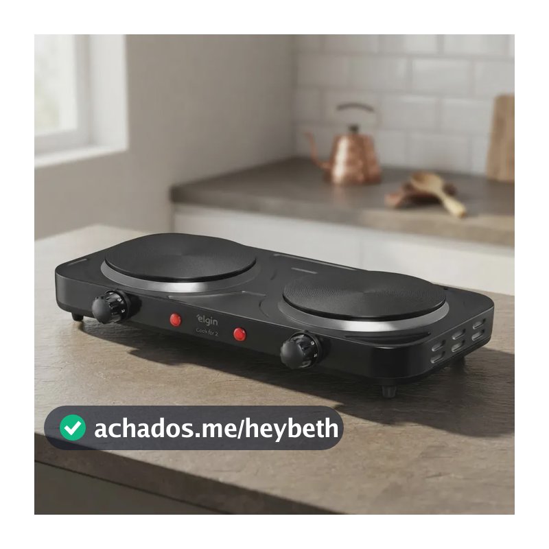 Fogão Cooktop Elétrico Elgin 2 Bocas Preto