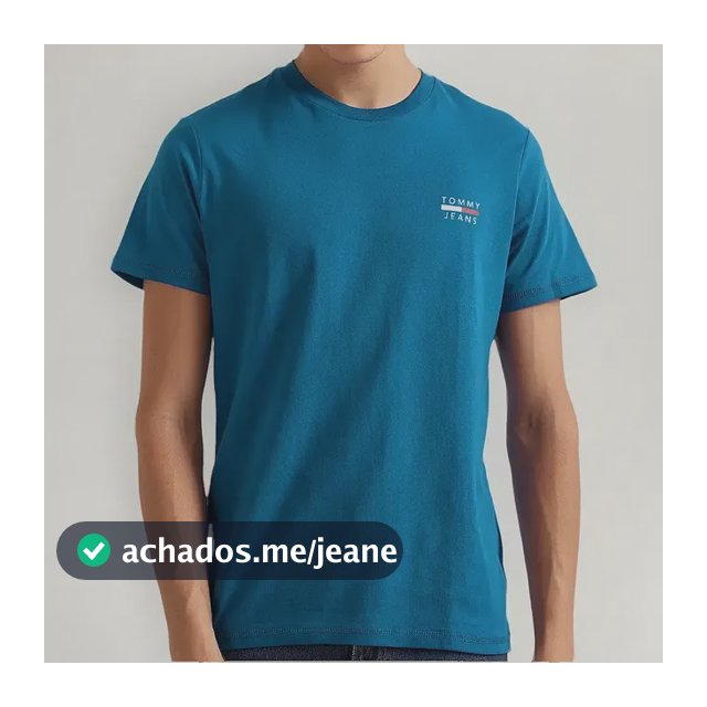 Camiseta Tommy Jeans Masculina Chest Logo Tee Azul