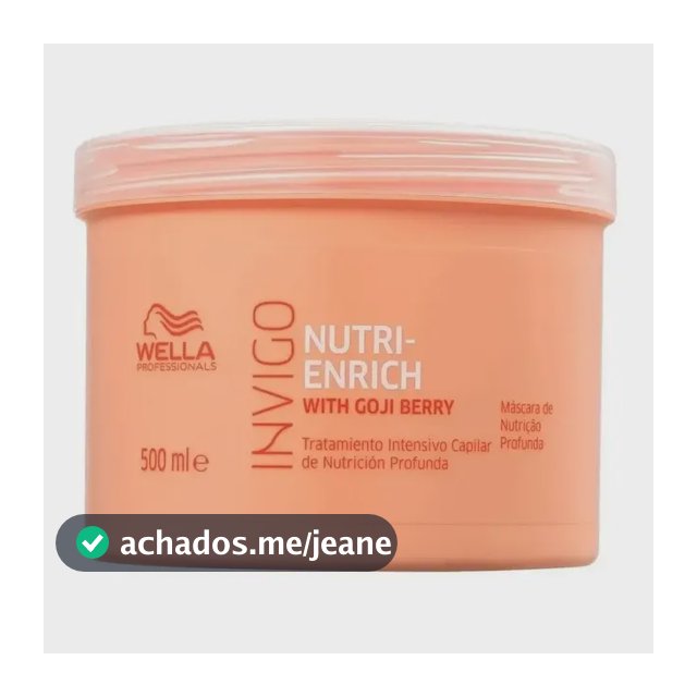 Máscara Invigo Nutri-enrich 500ml Wella Pro - Nutrição e Hidratação